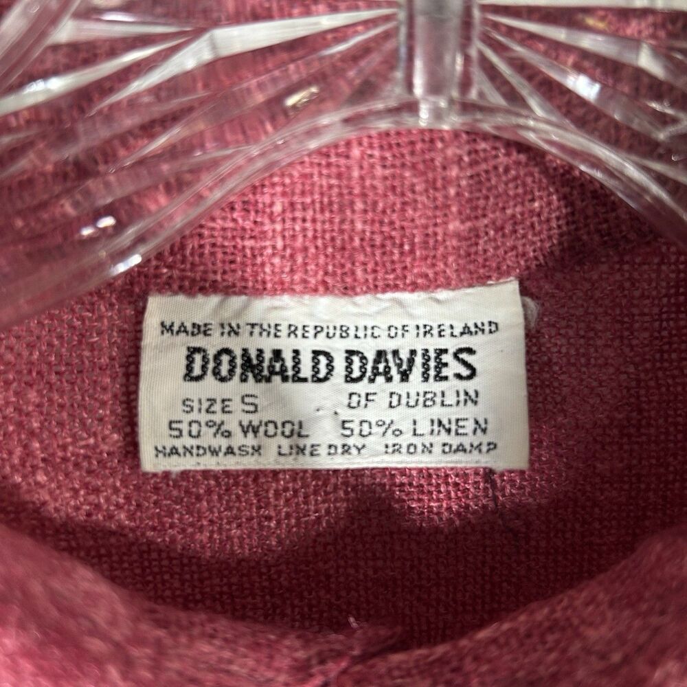 VTG Donald Davis Ireland Wool Linen Midi Tunic Shirt Dress Sz S Salmon Lagenlook - Picture 4 of 10